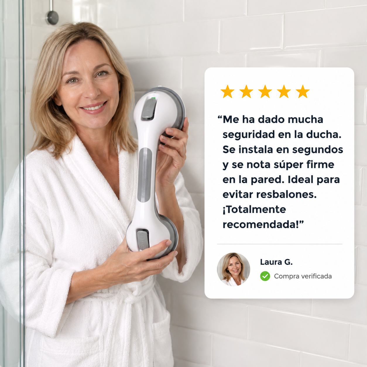 Barra de apoyo para la ducha