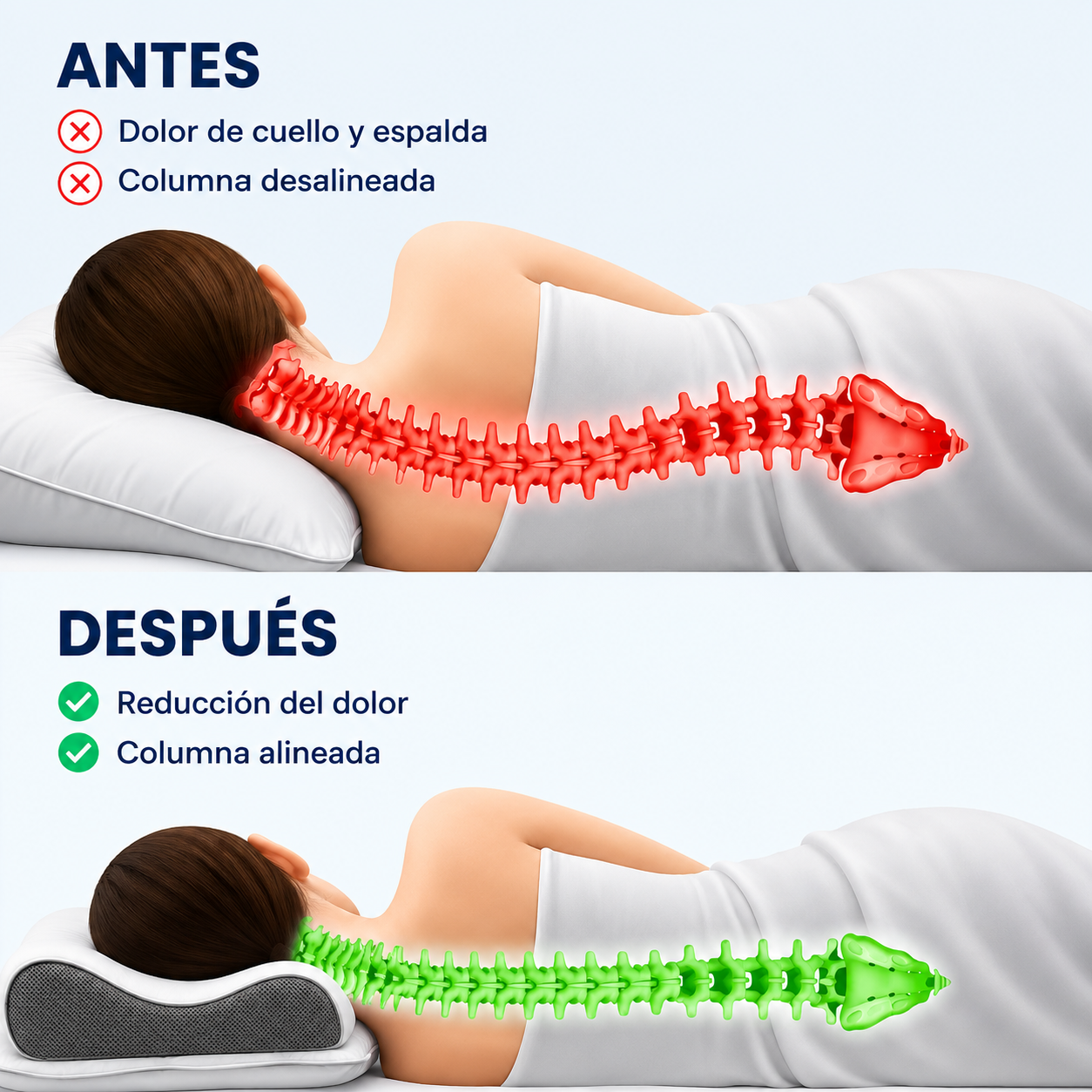 ErgoPillow - Almohada Cervical + Funda GRATIS