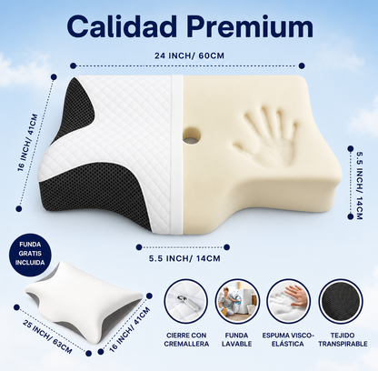 ErgoPillow - Almohada Cervical + Funda GRATIS