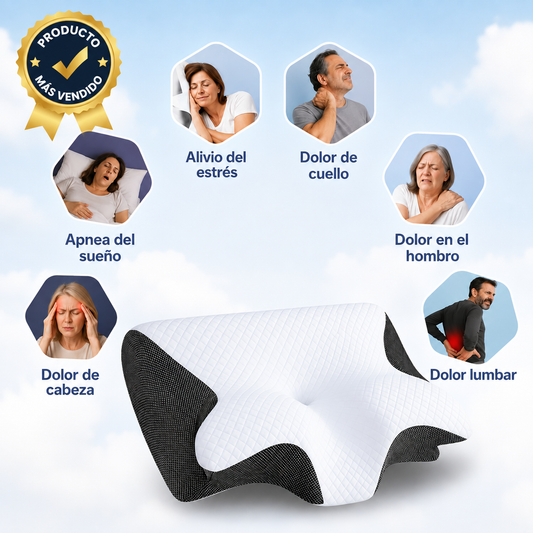 ErgoPillow - Almohada Cervical + Funda GRATIS